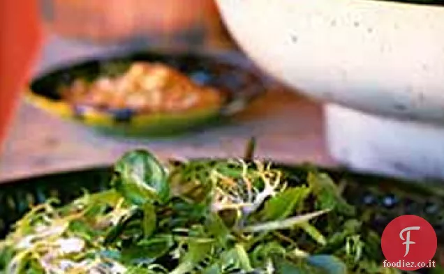 Frisée, crescione e insalata di menta