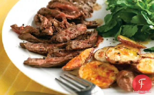 Gonna Bistecca con patate aglio croccanti