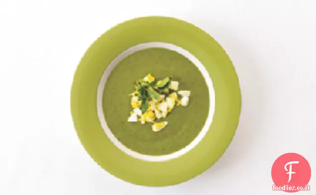 Zuppa di crescione e spinaci refrigerati