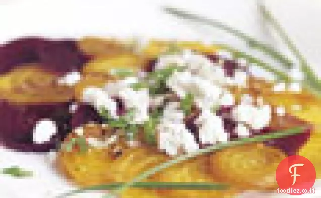 Carpaccio di Barbabietola con Formaggio di Capra e Vinaigrette alla Menta