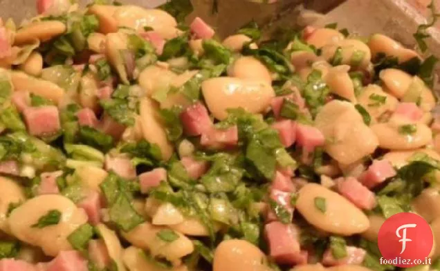 Insalata di Fave con Jamon e Menta fresca