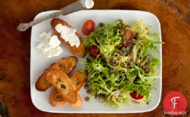 Insalata di Lenticchie con Formaggio di Capra Ricetta Crostini