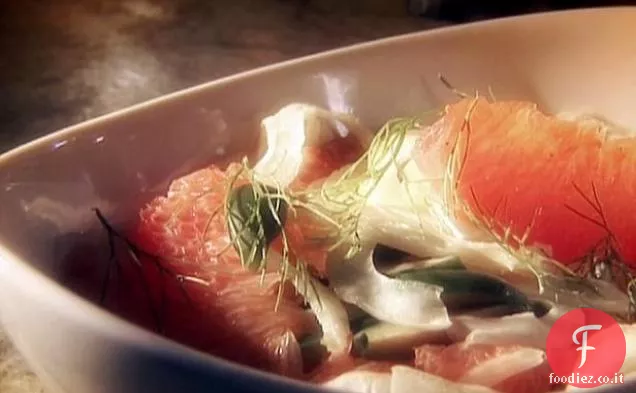 Finocchio caldo rasato con pompelmo rosa