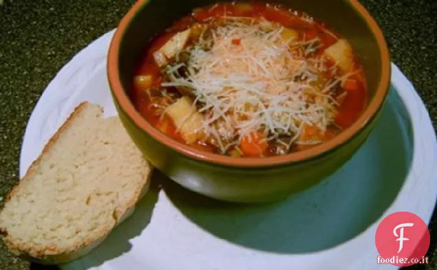 Zuppa vegetariana di lenticchie invernali