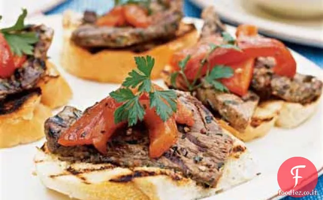 Pane alla griglia con Agnello alla Toscana