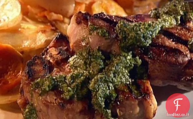 Costolette di Lombo di Agnello con Pesto alla Menta