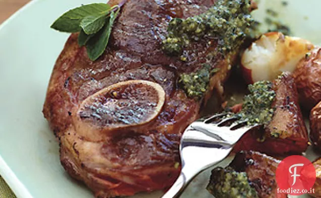 Agnello alla griglia con Pesto di Noci e Menta