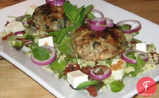 Hamburger di agnello, spinaci, Feta