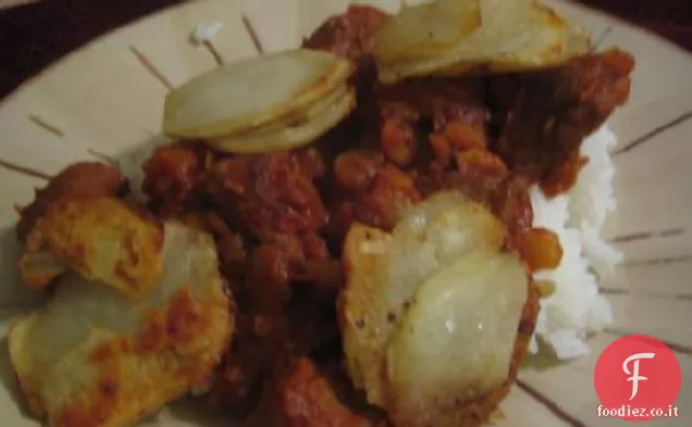 Agnello persiano con piselli spaccati