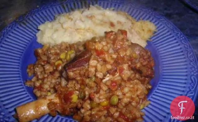 Gambi di agnello brasati con Guinness & Orzo
