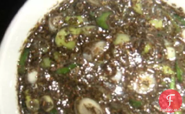 Cremagliera di agnello con salsa di peperoncino e menta