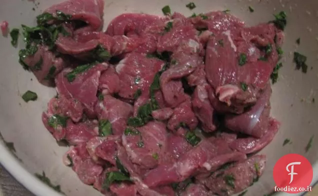 Pentola di coccio Stufato di agnello con orzo