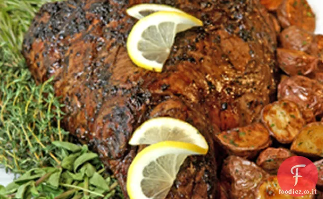 Coscia di Agnello arrosto con Aglio ed erbe aromatiche