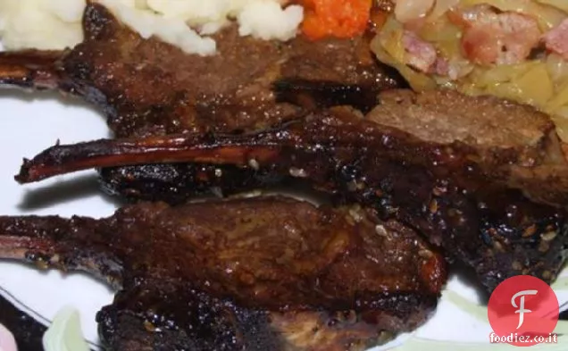 Asiatico marinato Rack di agnello