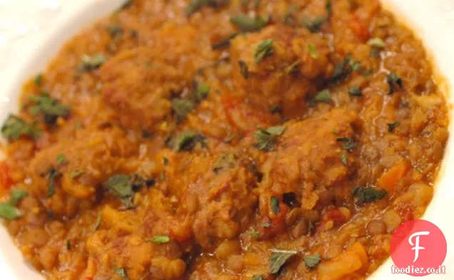 Polpette di agnello piccante e lenticchie