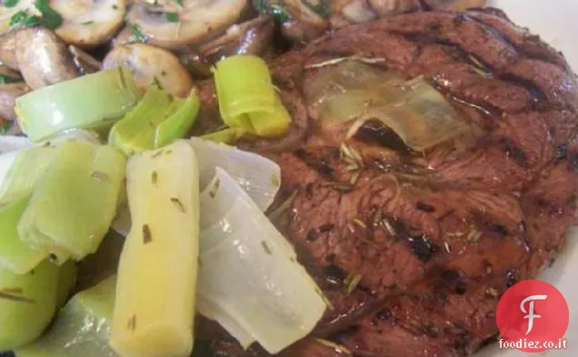 Agnello all'arancia e porro
