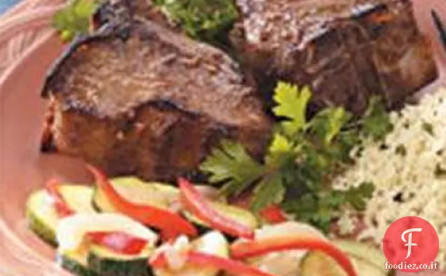 Agnello con verdure saltate