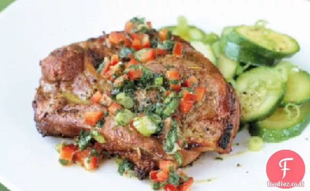 Costolette di agnello con salsa di menta e pepe