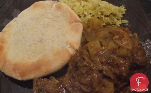 Stinco di agnello e curry di patate