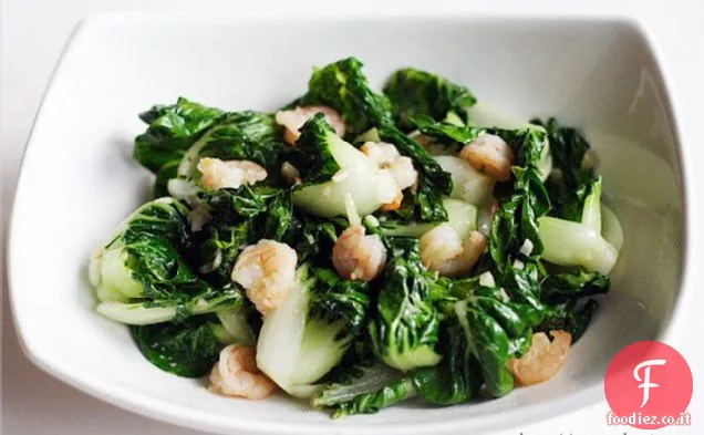 Baby Bok Choy con aglio e gamberetti