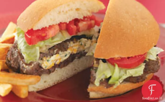Hamburger ripieni di erbe e formaggio