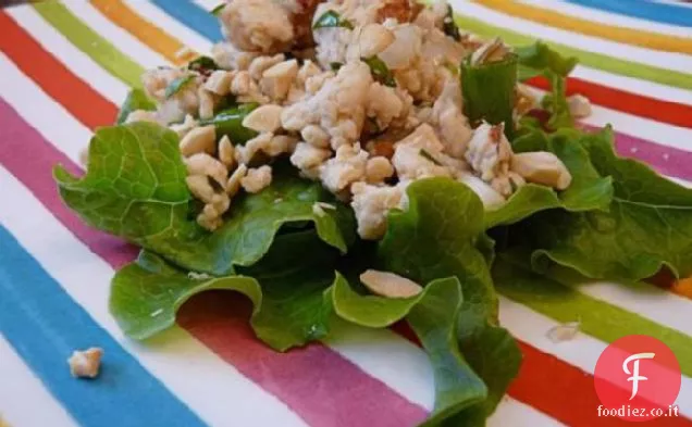 Tazze di lattuga di pollo tailandese