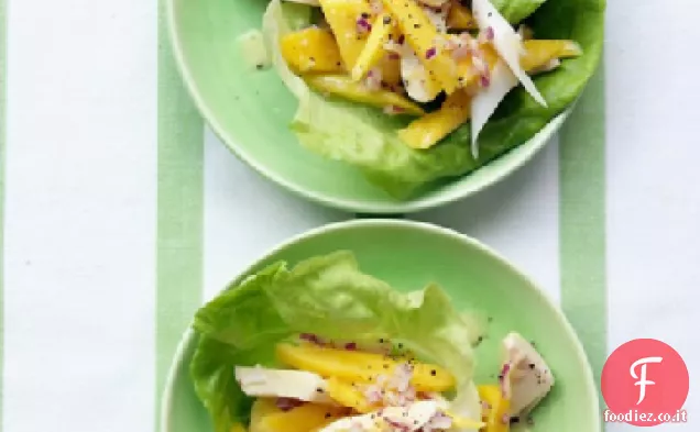 Insalata di mango e cuori di palma con vinaigrette al lime