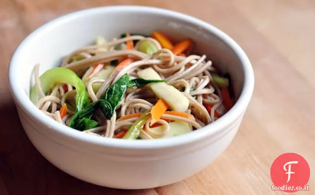 Soba tagliatelle con appassito Bok Choy