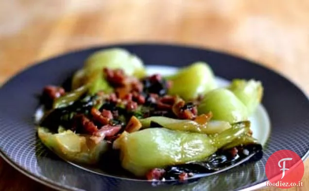 Baby Bok Choy con Sherry e Prosciutto