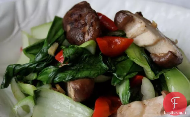 Stir Fry Baby Bok Choy con ricetta di funghi Shitake