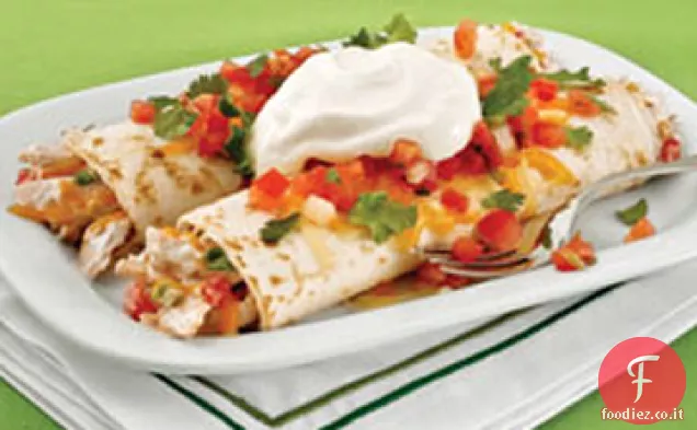 Tacchino e panna acida Enchiladas