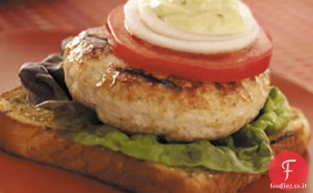 Hamburger di tacchino a faccia aperta