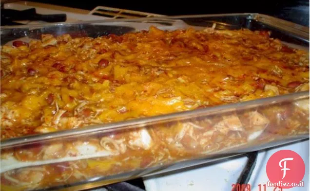 Facile basso contenuto di grassi pollo Enchilada Casseruola