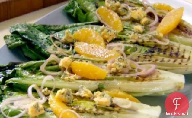 Insalata Romaine alla griglia arancione e blu