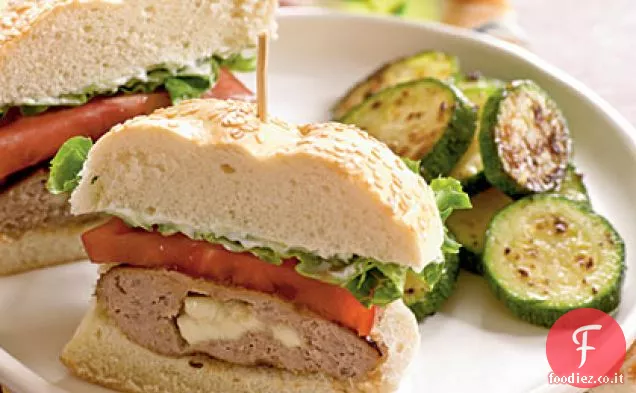 Feta-Hamburger di tacchino ripieni