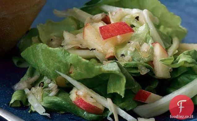 Insalata di finocchi e mele con salsa di scalogno al limone