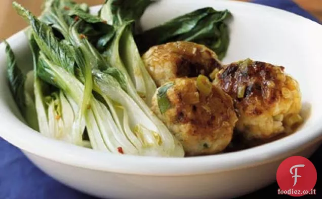 Polpette di riso al gelsomino con Baby Bok Choy