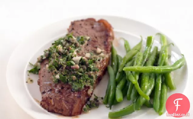 Bistecca scottata in padella con Salsa Verde