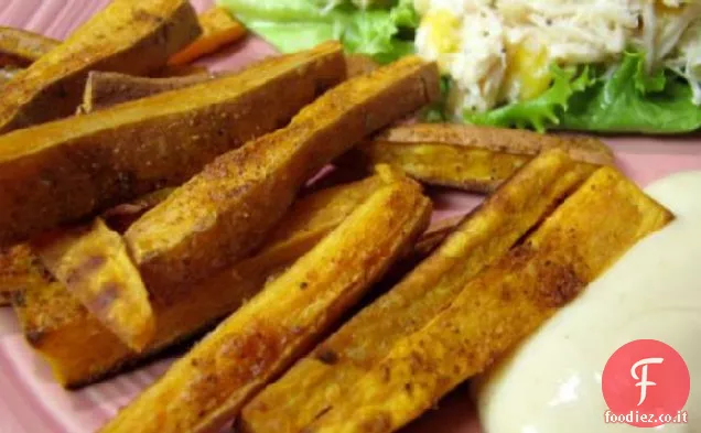 Kumara (Patata dolce) Cunei con senape e yogurt al lime