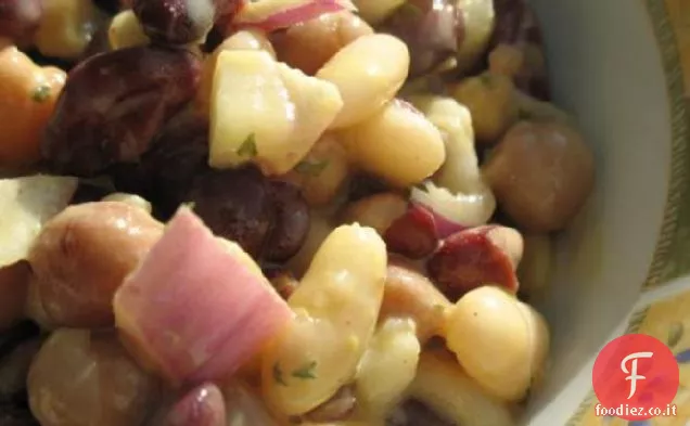 Insalata di tre fagioli con Vinaigrette all'arancia